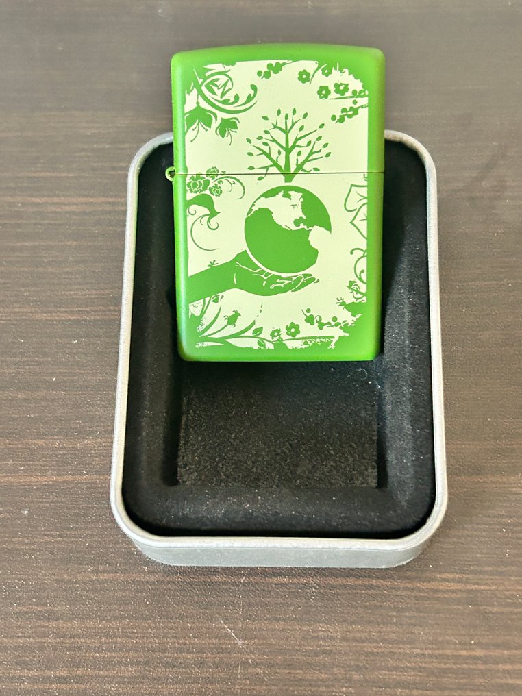 Zippo - J17-Environmental theme green mat zippo - Sem preço de reserva - Isqueiro - Aço #2.1