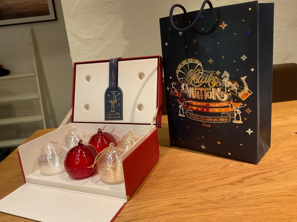 Adornos navideños Louis Vuitton (6) - Conjunto de regalo de bolas de Navidad de Louis Vuitton - Vidrio #3.2