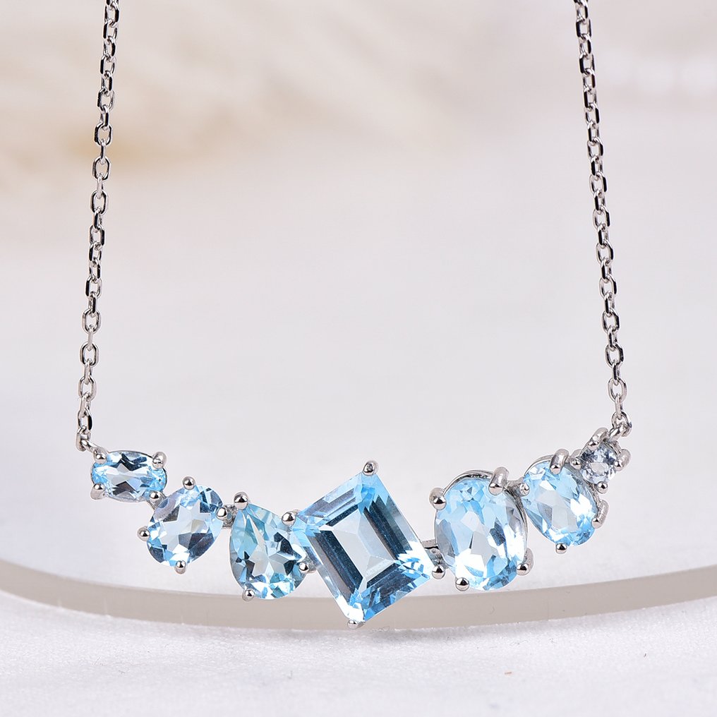 沒有保留價 - 頸鏈 銀 - 托帕斯 - 认证 #1.0