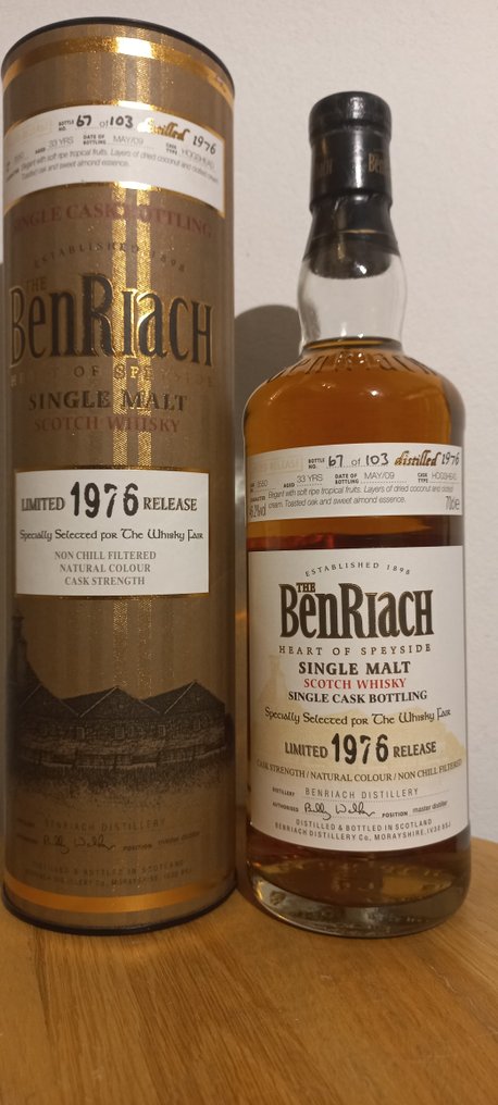 Benriach 1976 33 years old Hogshead no. 3550 - One of 103 bottles  - b. 2009  - 70 cl #2.1