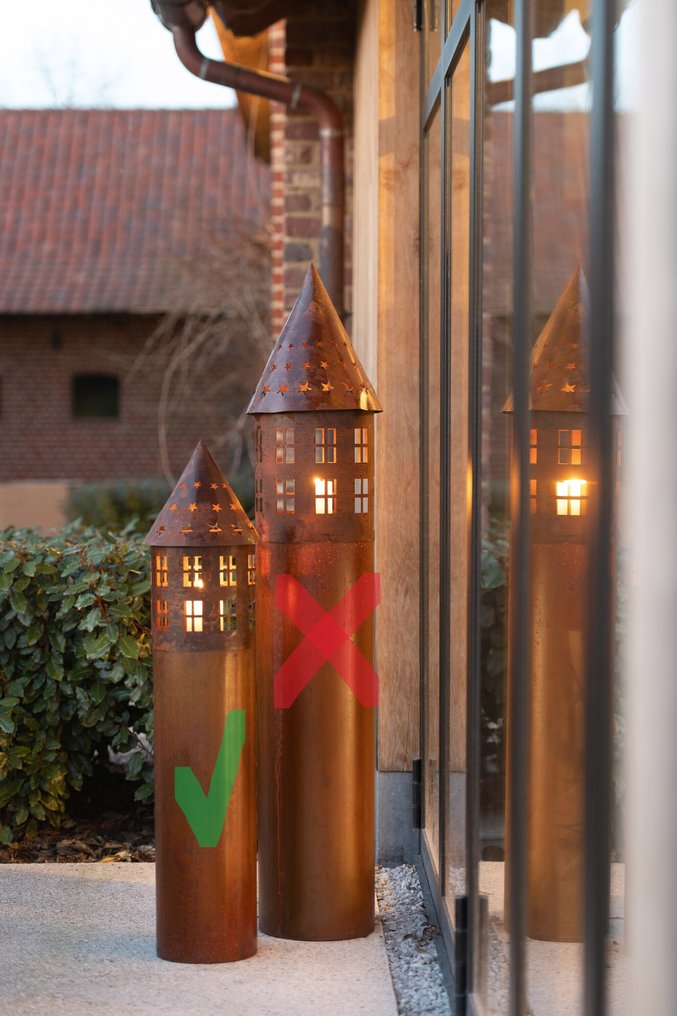 Lámpás (2) - cortensteel - XL 100cm kastélytornyok #2.1