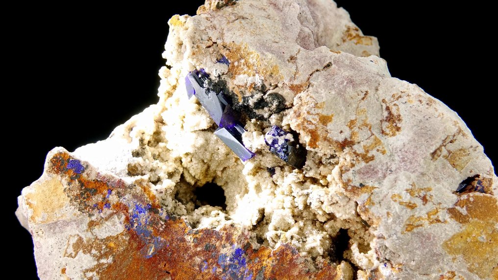 Αζουρίτης πάνω σε δολομίτη - Kerrouchen, Khénifra, Μαρόκο - Ύψος: 9.5 cm - Πλάτος: 8 cm- 445 g #4.3