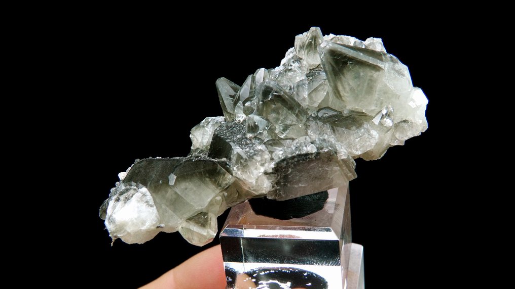 Calzit mit Phantomen - Anduze, Gard, Cévennes, Frankreich - Höhe: 6.7 cm - Breite: 3.5 cm- 56 g #1.0