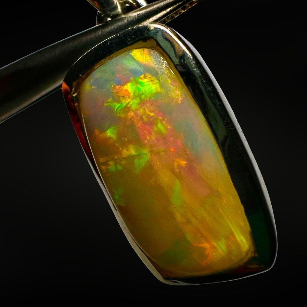 Pendente in opale AAA - Argento 925 Gioielli - Altezza: 18 mm - Larghezza: 11 mm- 5 g - (1) #4.3