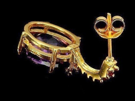 Sem preço de reserva - Brincos Prata Ametista - Granada #4.3