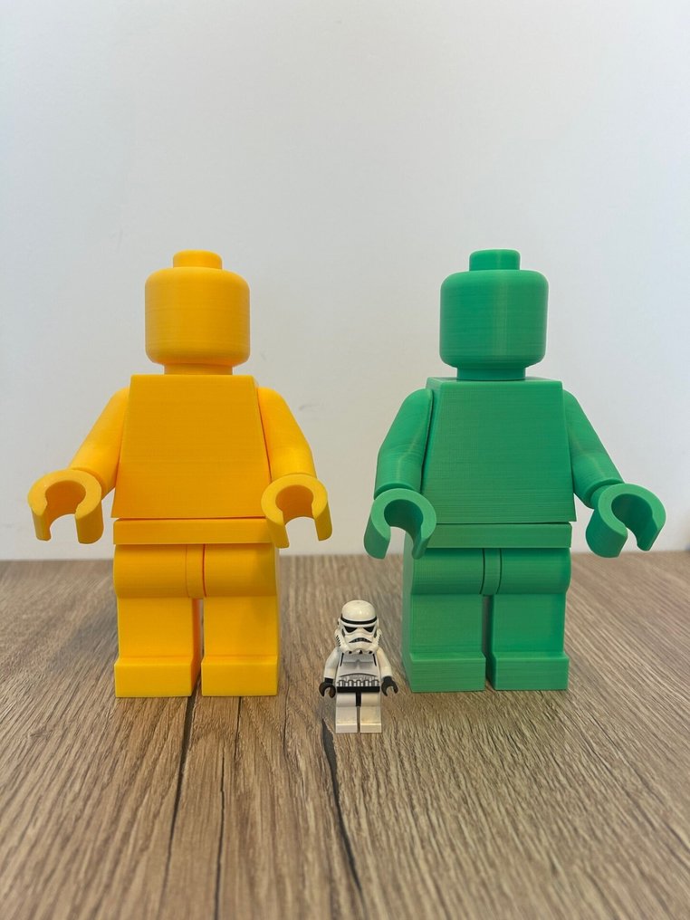 Fait maison - Réplique de Minifigures LEGO - Grand Modèle (16,5 cm) - Jaune et vert - 法国 #1.0