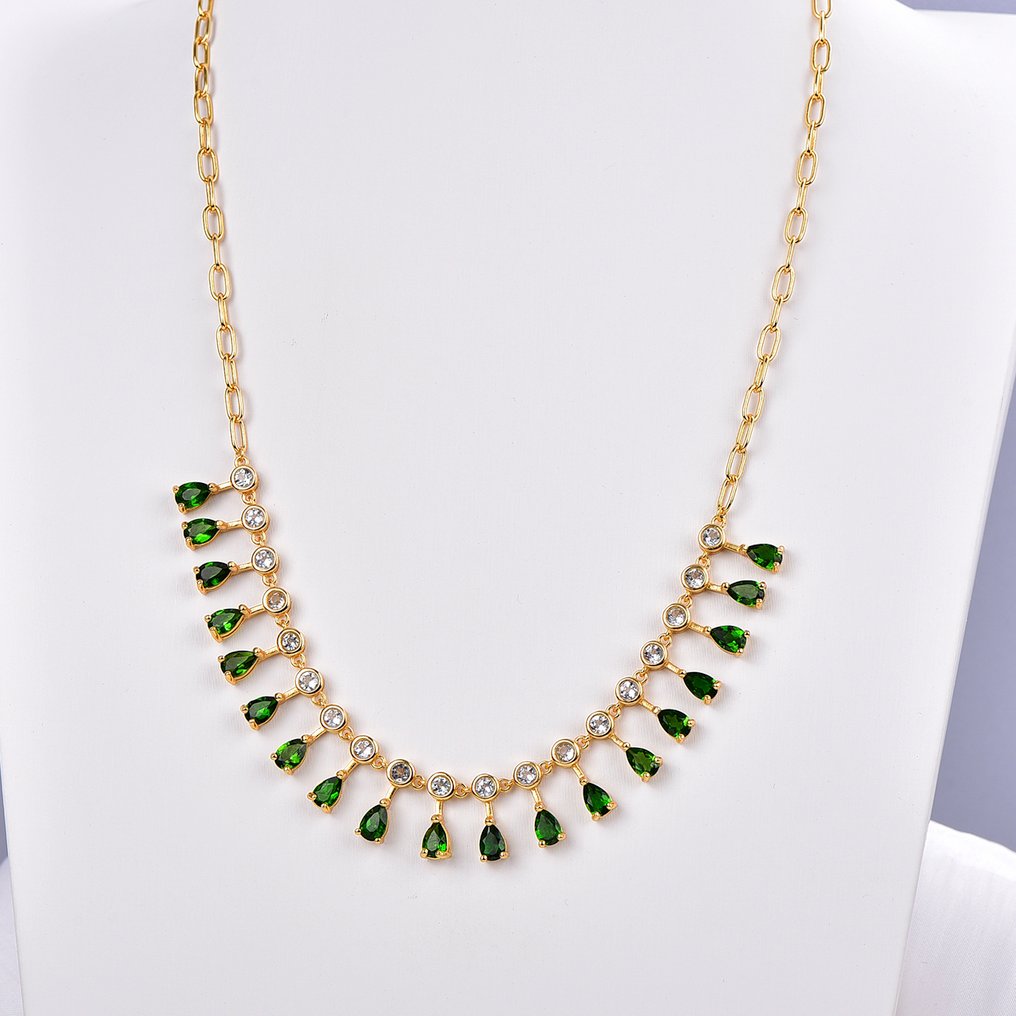 Utan reservationspris - Halsband Silver - Blandade ädelstenar - Certifierad #1.0