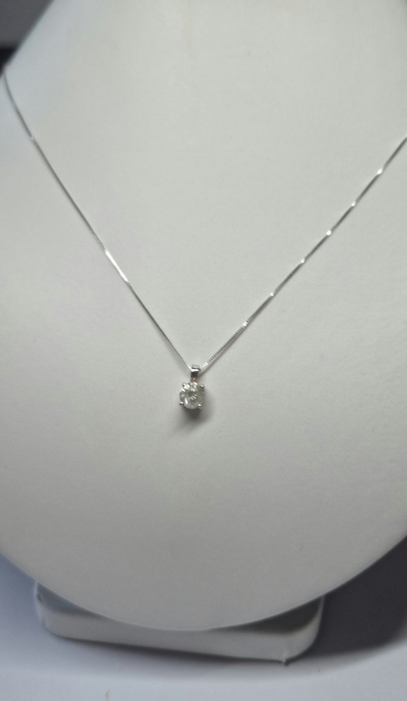 吊坠项链 - 18K包金 白金 -  0.52ct. tw. 钻石 (天然)  #2.1
