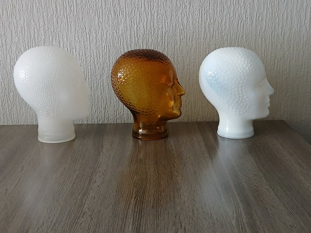Mannequin - Vintage glazen display hoofden – in de stijl van Piero Fornasetti (3) - Persglas #3.2