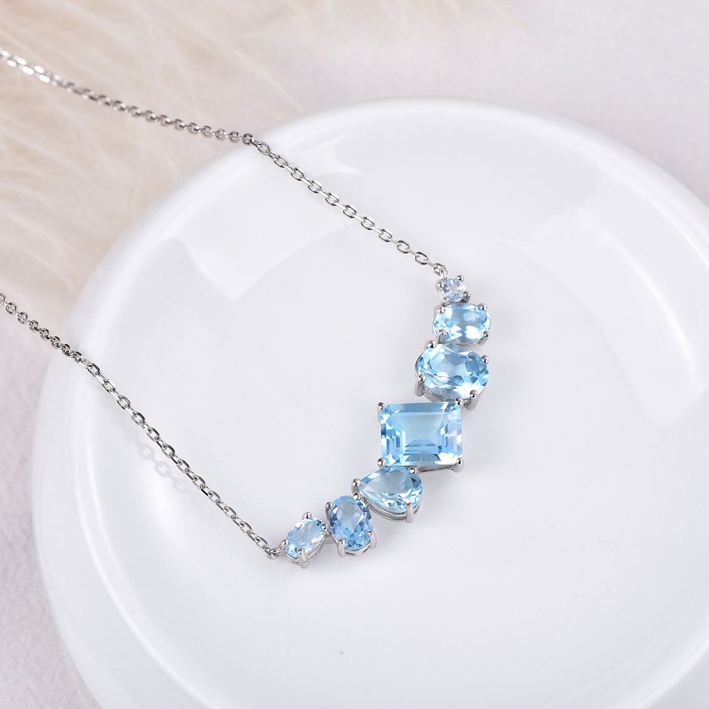 沒有保留價 - 頸鏈 銀 - 托帕斯 - 认证 #3.2