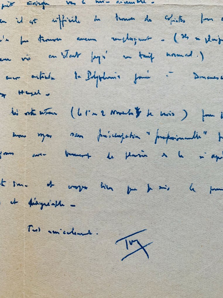 Pierre BOULEZ (1925-2016), compositeur et chef d'orchestre - Lettre de Pierre Boulez évoquant la création du Visage Nuptial et l’enregistrement de Polyphonie X - 1951 #1.0