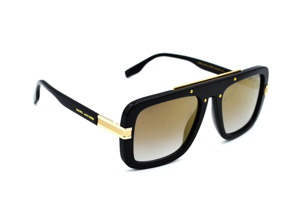 Marc Jacobs - 670S 807FQ - Black Acetate & Gold Metal Design - Gold Lenses Cat*3 - *New* - Solbriller #4.3