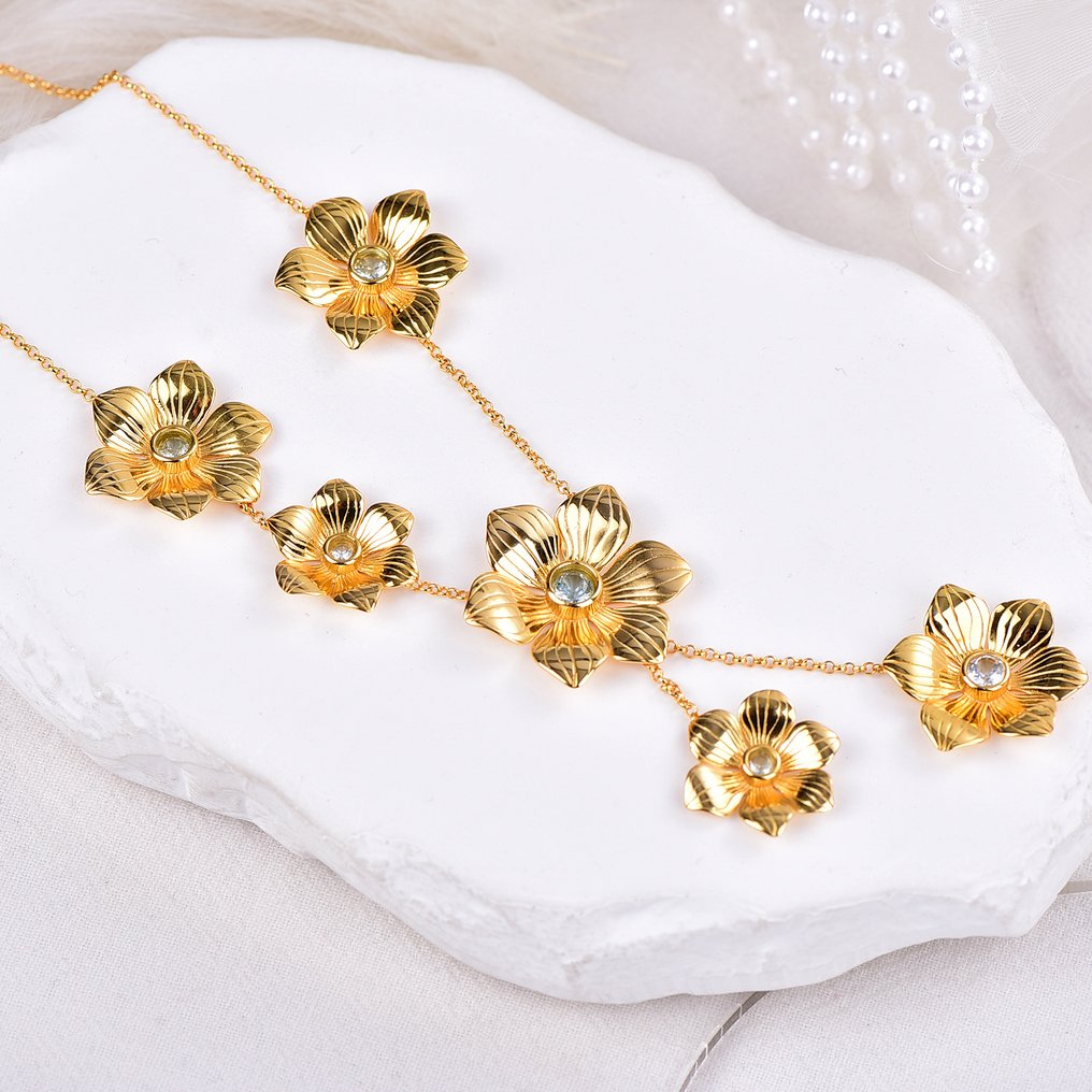 Senza Prezzo di Riserva - Collana Argento - Topaz - Certificato #1.0