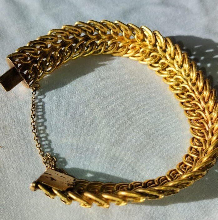 手鈪 - 18 克拉 黃金, 玫瑰金 - 18k黄金古董手链 #4.3