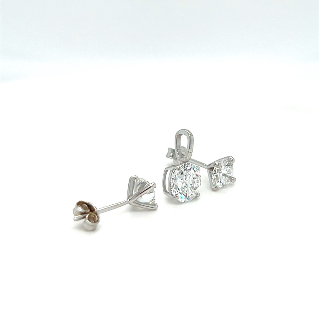 Nincs minimálár - 3 részes ékszerszett - 14 kt. Fehér arany - 2.13ct. tw. Gyémánt (Laboratóriumban előállított) #2.1