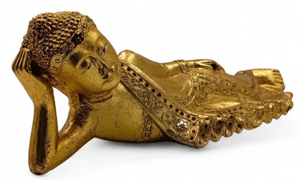 Buddha Parinirvana-Pose - Skulptur - Myanmar (Ingen reservasjonspris) #3.2