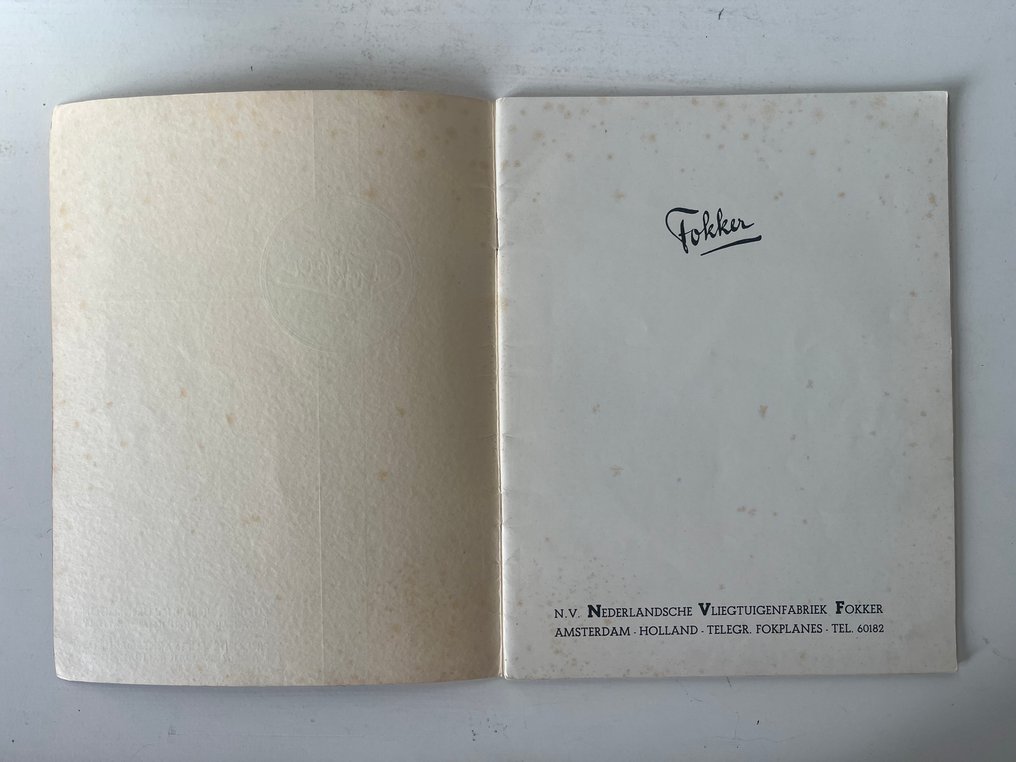 Fokker - Zeldzame export- en tentoonstellingsbrochure Fokker - 1938 #1.0