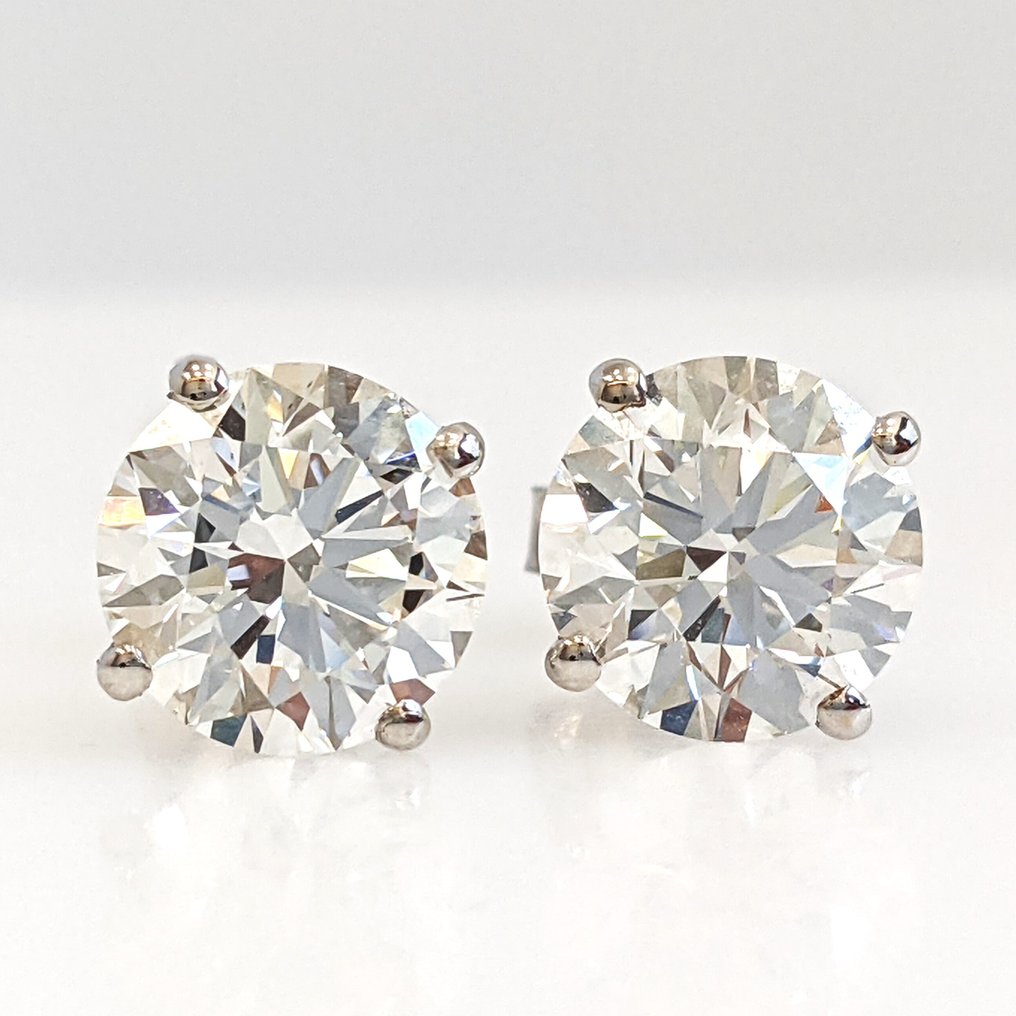 χωρίς τιμή ασφαλείας - Καρφωτά σκουλαρίκια - 14 καράτια Λευκός χρυσός - 2.07ct. tw. Διαμάντι (Εργαστηριακής καλλιέργειας) - Πιστοποιημένο από IGI #3.2