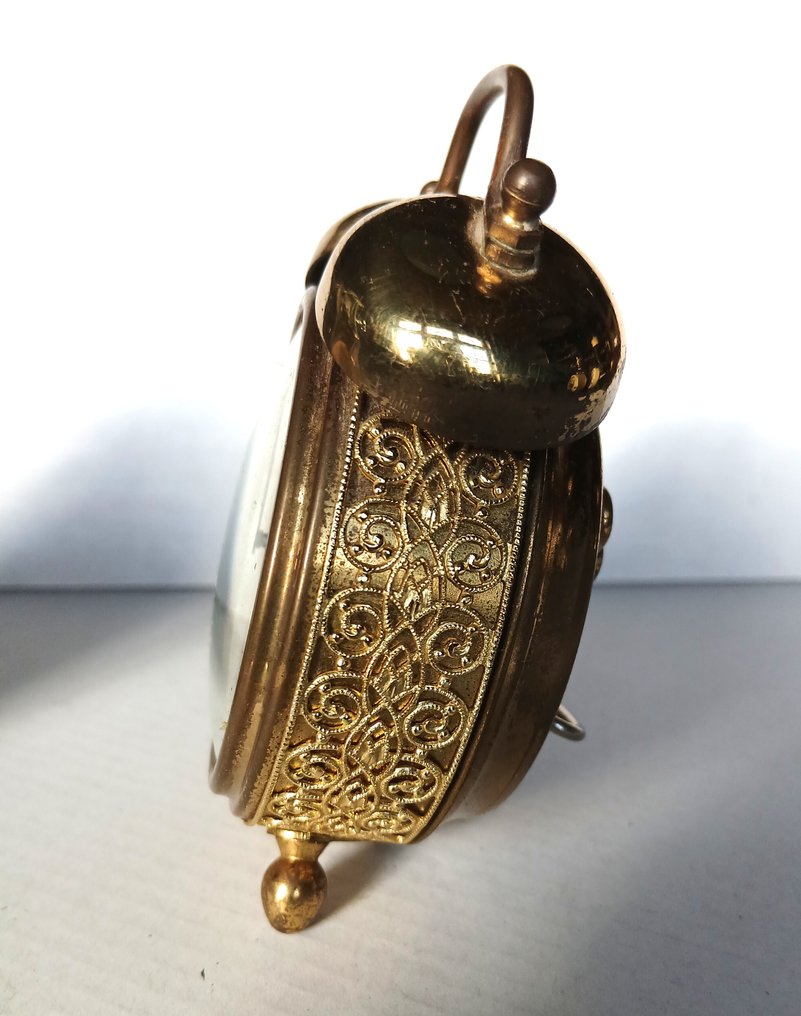 Table/desk clock  (3) - Blessing, Jerger en Trenkle -   copper, glass, metal - 1960-1970 - elegant alarm clocks #4.3