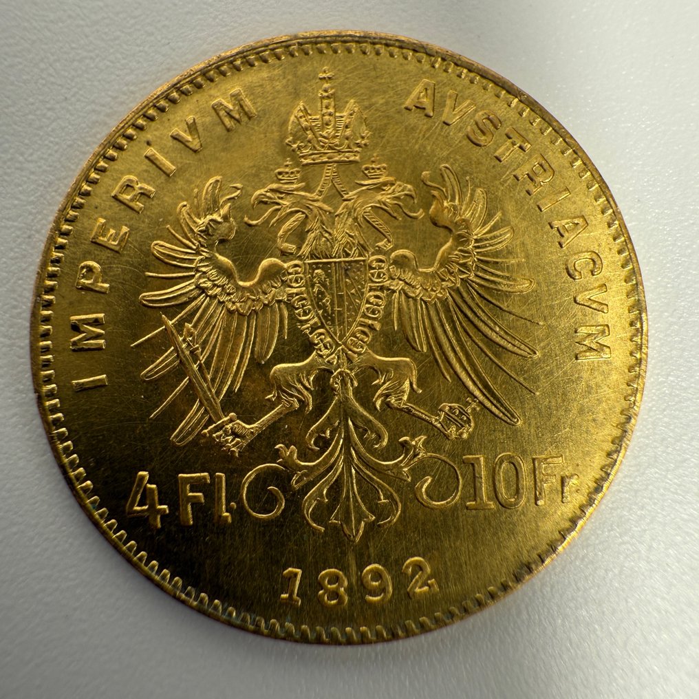 Áustria. Francisco José I. 10 Florin 1892 restrike (Sem preço de reserva) #4.3
