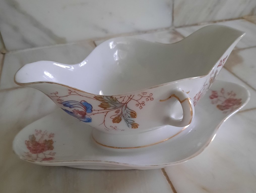 Antiek porseleinen servies met bloemen en vlinders - Table service (23) - Porcelain #4.3