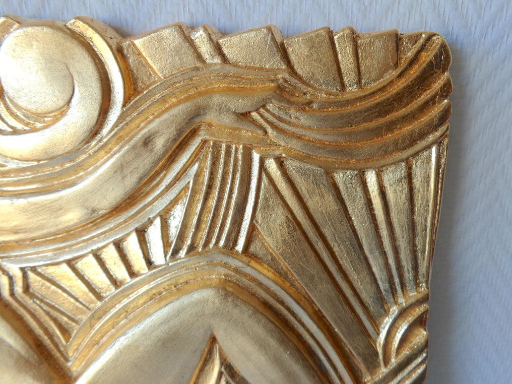 雕刻, Bas-relief "Danseuse serpentine" Folies Bergère doré à la feuille d’or - 48 cm - 员工 #3.2
