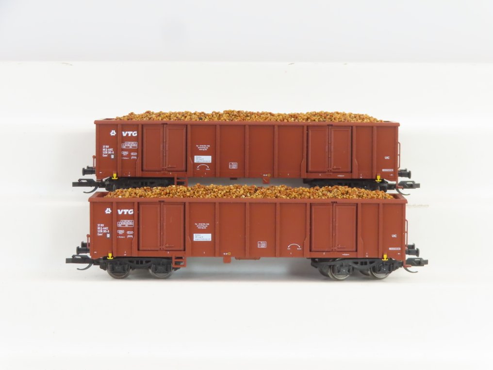 Tillig TT Bahnen TT - 18224 - Model train freight carriage (2) - 2 high load wagon type Eaos - VTG #1.0