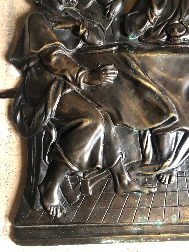 Πλάκα - Ο Ιησούς και οι Προσκυνητές των Εμμαούς - 25 εκ. - Μπρούντζος #3.2