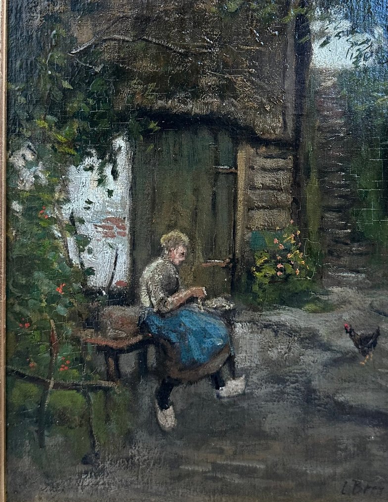 Louis Bron (1884-1959) - Vrouw op stoel in de tuin NO RESERVE #1.0