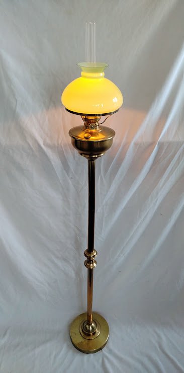 Wild & Wessel, Berlin - Kerosinlampe - Große Petroleumlampe (157cm) - Bronze, Kristall, Opaline - Messing #3.2