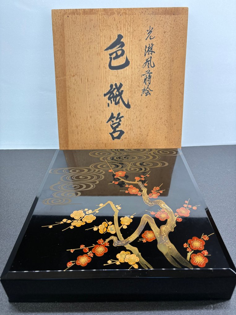 愛好盒 - 【光岳】金箔撒金漆与梨子色漆，令人惊叹的光琳风格漆艺式式纸盒 - 光琳风漆绘梨地箱 #3.2