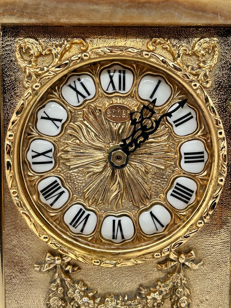 Clock - Soher Rococo Style Onyx, golden metal - 1970-1980 - No reserve price #3.2