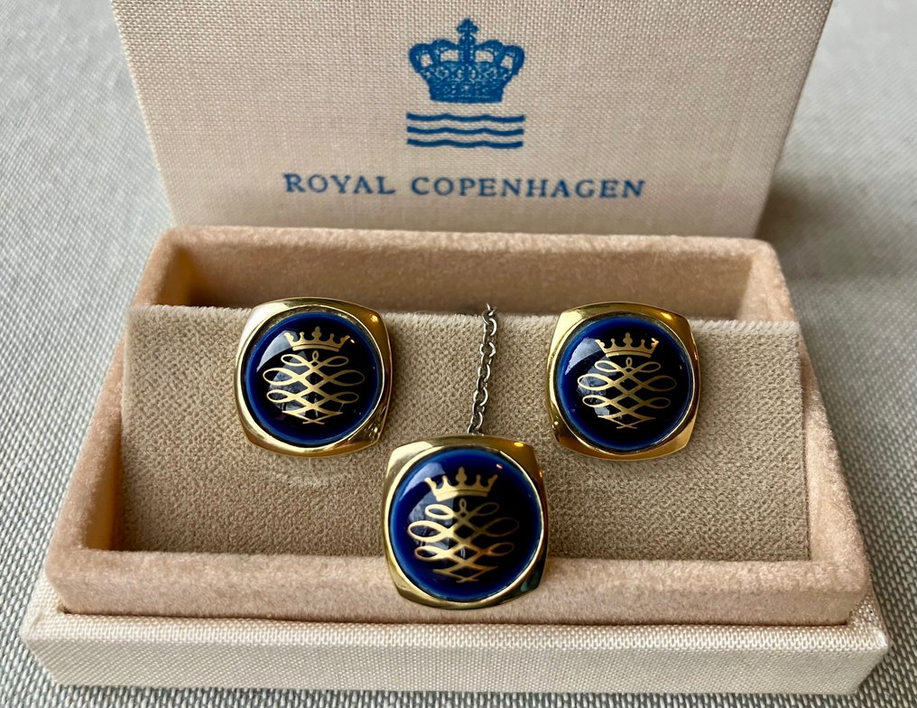 Royal Copenhagen - Cufflinks & Tie tack - Crown - Set di accessori moda #1.0
