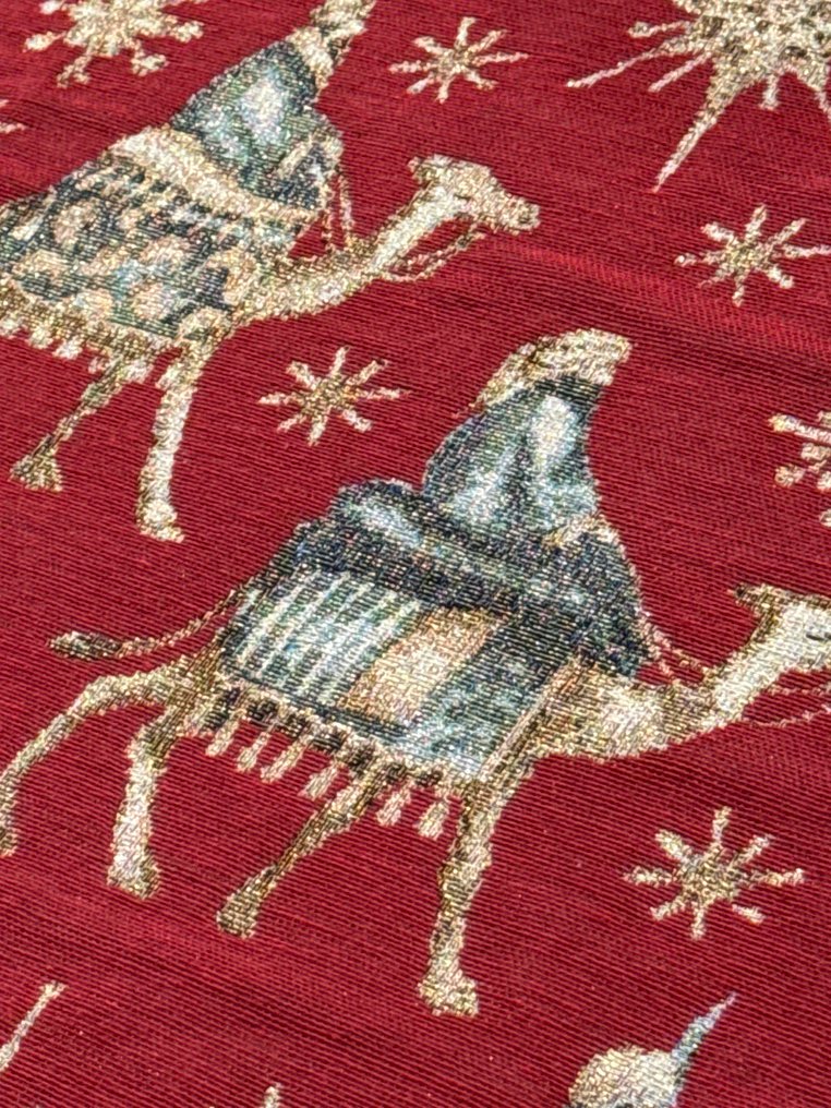 san Leucio - Large Christmas tapestry tablecloth with Gobelin tapestry depicting the Three Wise Men. - Tablecloth - 275 cm - 145 cm #3.2