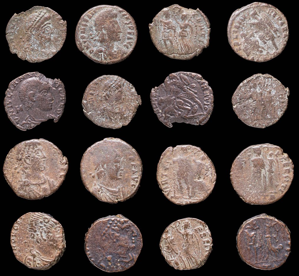 羅馬帝國 Lote 8 monedas Æ acuñadas entre los siglos III - IV d. C.  (沒有保留價) #1.0