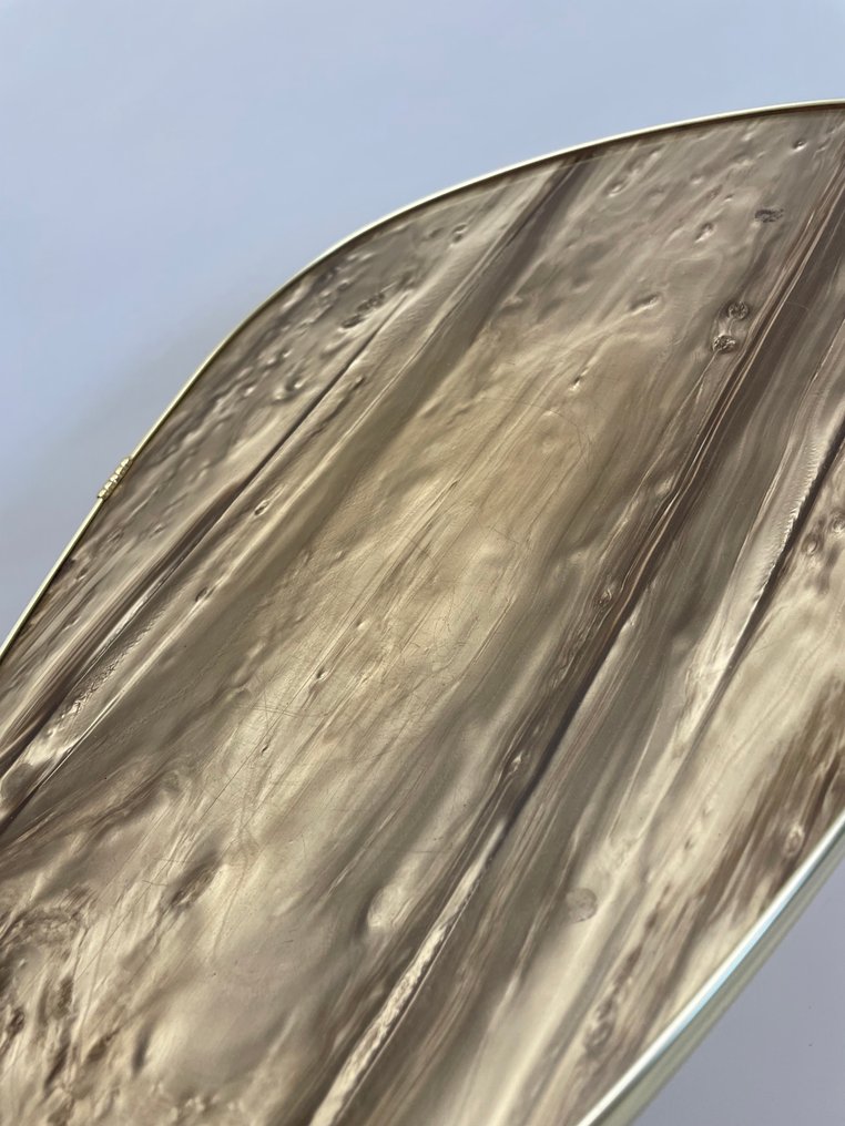 Side table - Wood, Metal, Lamiant - Flower stool - Mid-century DDR laminated kidney-shaped side table #4.3