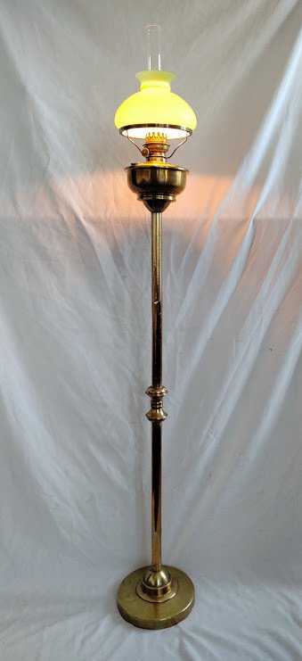 Wild & Wessel, Berlin - Kerosinlampe - Große Petroleumlampe (157cm) - Bronze, Kristall, Opaline - Messing #2.1