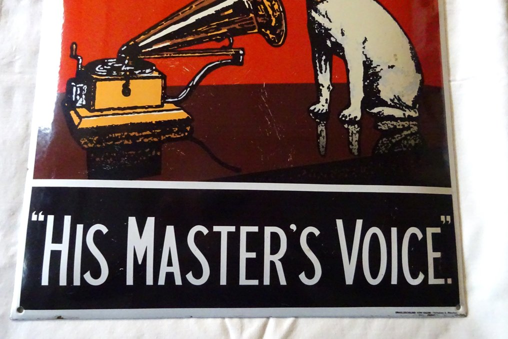 von Hale - Enamel sign - Bol Emaillebord 'His Master's Voice' - Enamel #2.1