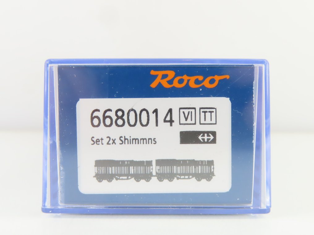 Roco TT - 6680014 - Model train freight wagon set (1) - 2 telescope wagons of type Shimmns - SBB #4.3
