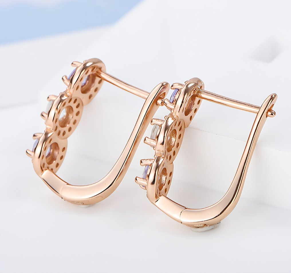 χωρίς τιμή ασφαλείας - Σκουλαρίκια Ασημί - 0.66ct. tw. Τανζανίτης - Ακουαμαρίνης #4.3