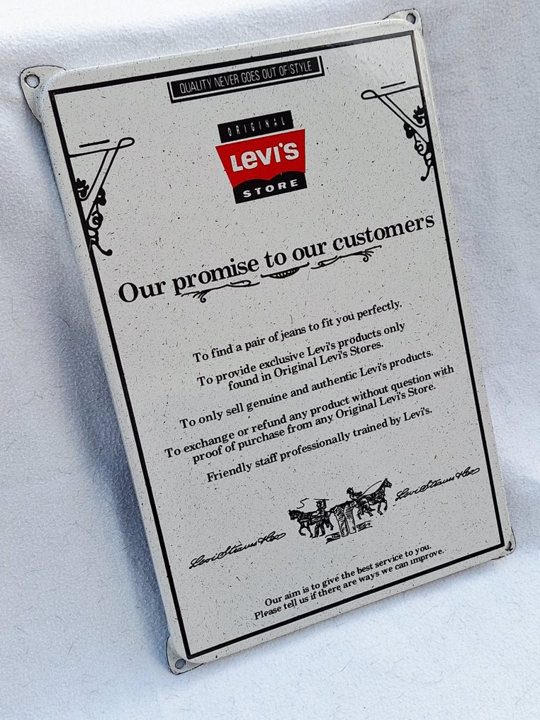 Levi's - Πινακίδα - Εγγύηση καταστήματος - σμάλτο σε μέταλλο #1.0
