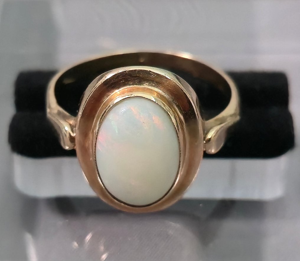 Δαχτυλίδι - 14 καράτια Κίτρινο χρυσό Οπάλιο - Οπάλιο #1.0