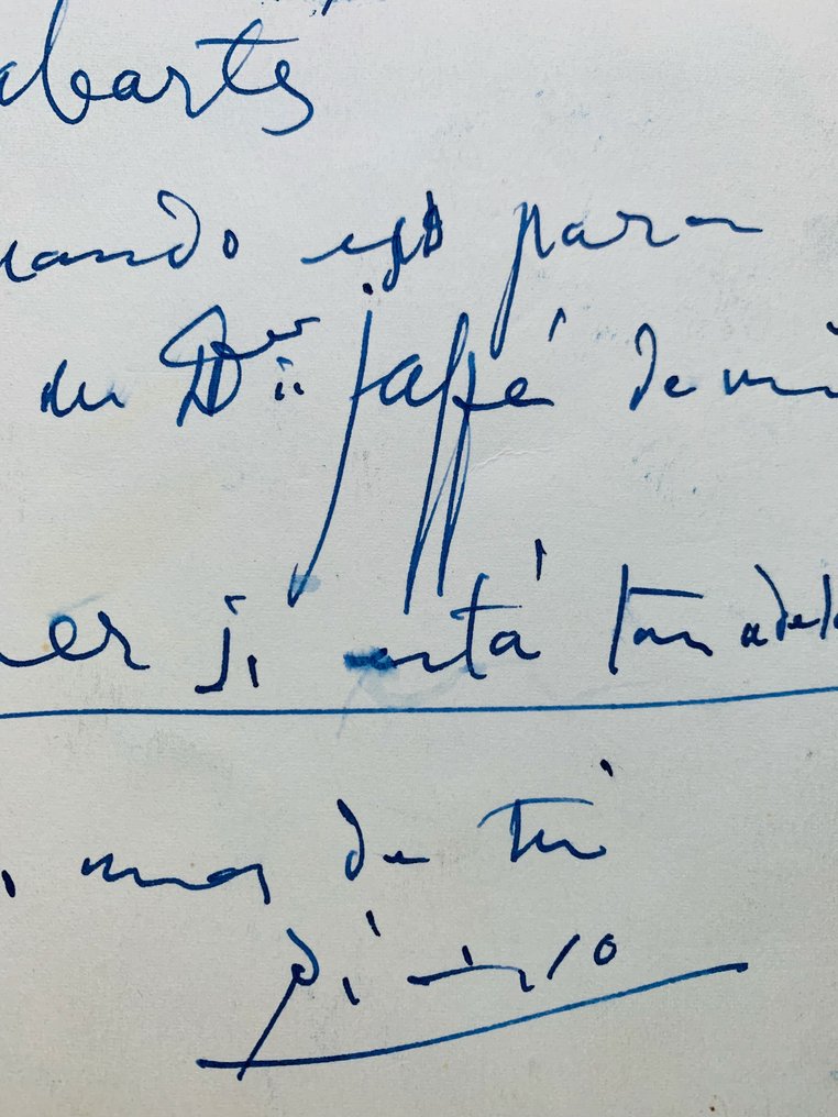 Pablo PICASSO (1881-1973) - Pablo Picasso adresse une curieuse photo érotique à Jaime Sabartès - 1960 #1.0
