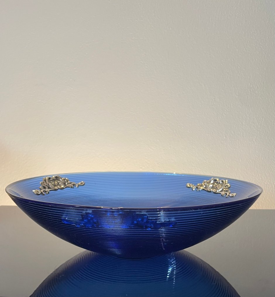 餐桌中央装饰 - 钴, .925 银 - 钴蓝色玻璃 #1.0