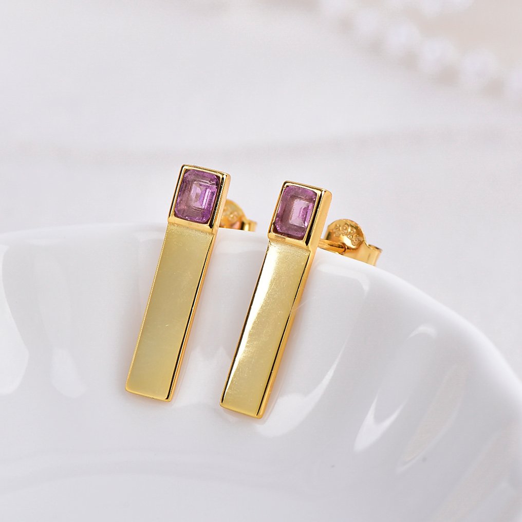 χωρίς τιμή ασφαλείας - Σκουλαρίκια Ασημί - Sapphire - Πιστοποιημένο #3.2