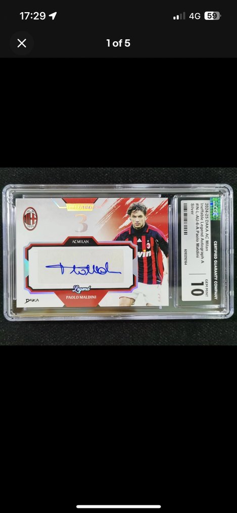 DAKA Maldini Serialised card, AC Milan /39 - CGC 10 - 1 Graded card #1.0