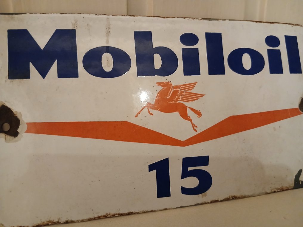 Mobil Oil - Mobiloil emaille tábla - Zománc jel - Zománc #1.0