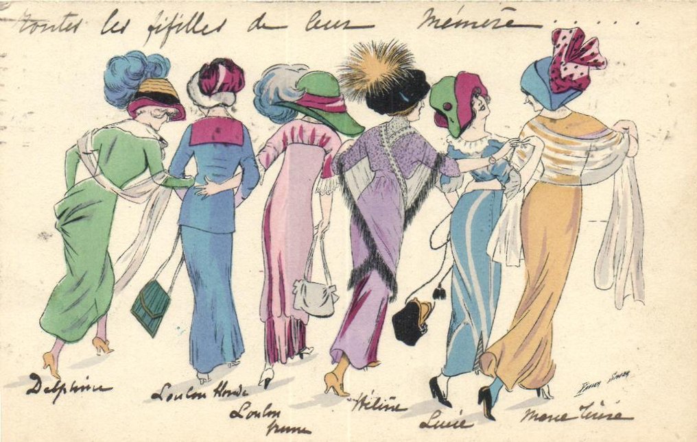 Illustratör Xavier Sager - Trevlig samling - Ofta Glamour, Mode, etc. - Art Deco - Art Nouveau - Vykort (40) - 1900-1930 #1.0