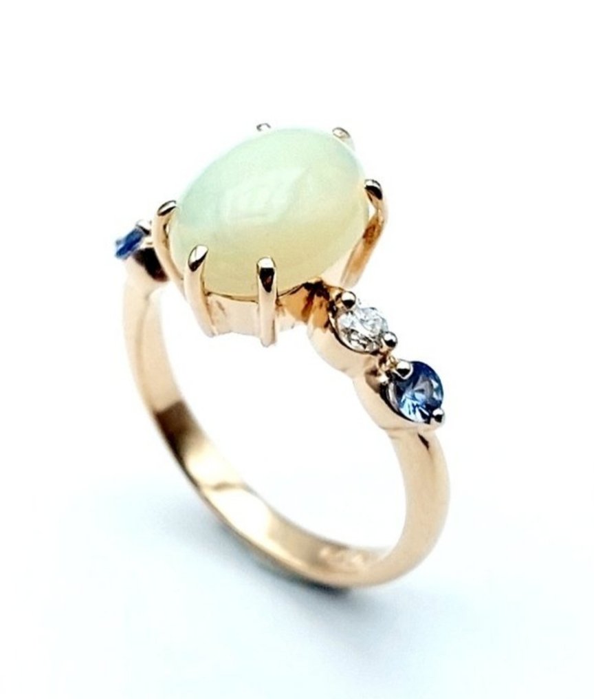 χωρίς τιμή ασφαλείας - Δαχτυλίδι - 14 καράτια Ροζ χρυσό -  1.93ct. tw. Οπάλιο - Διαμάντι #1.0