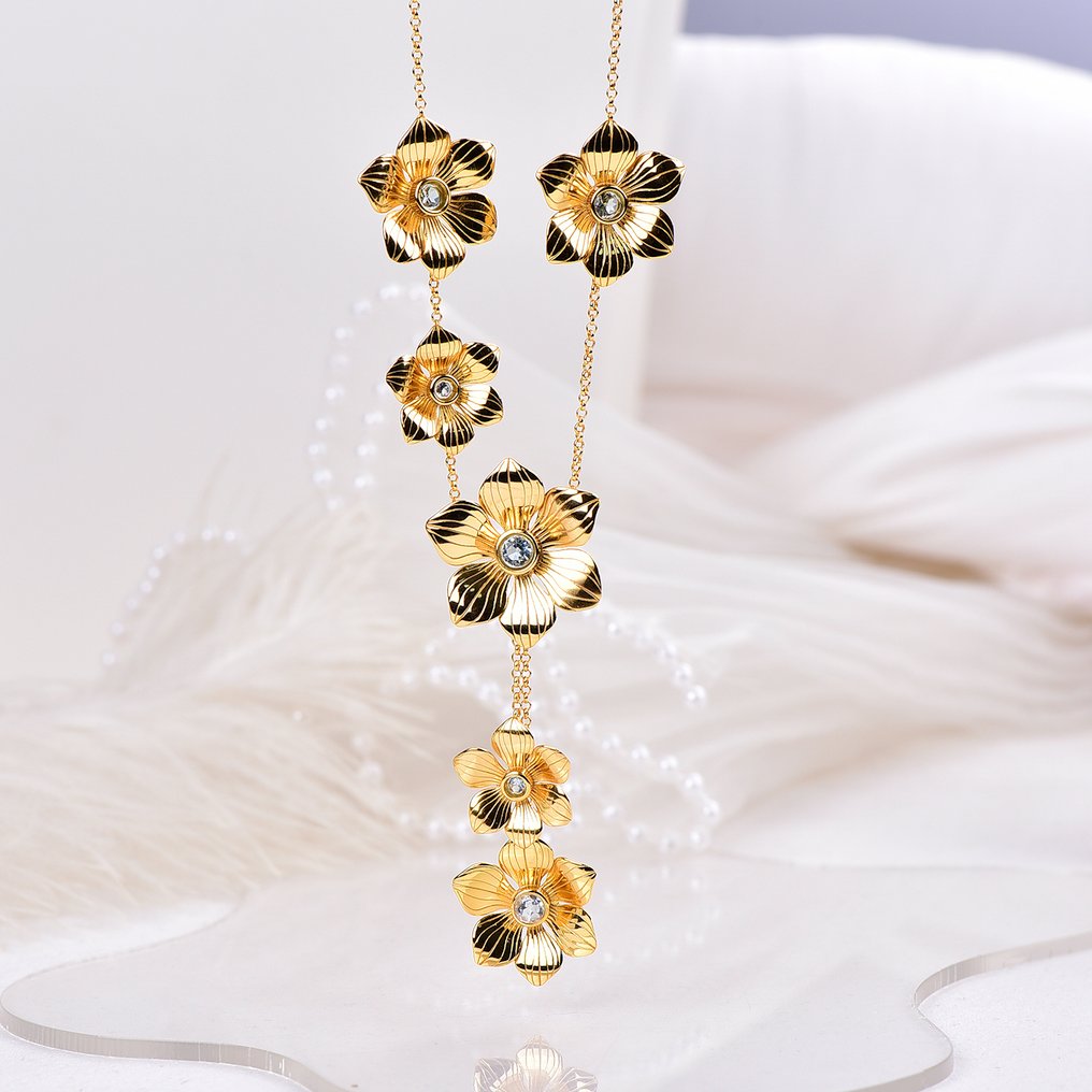 Senza Prezzo di Riserva - Collana Argento - Topaz - Certificato #4.3